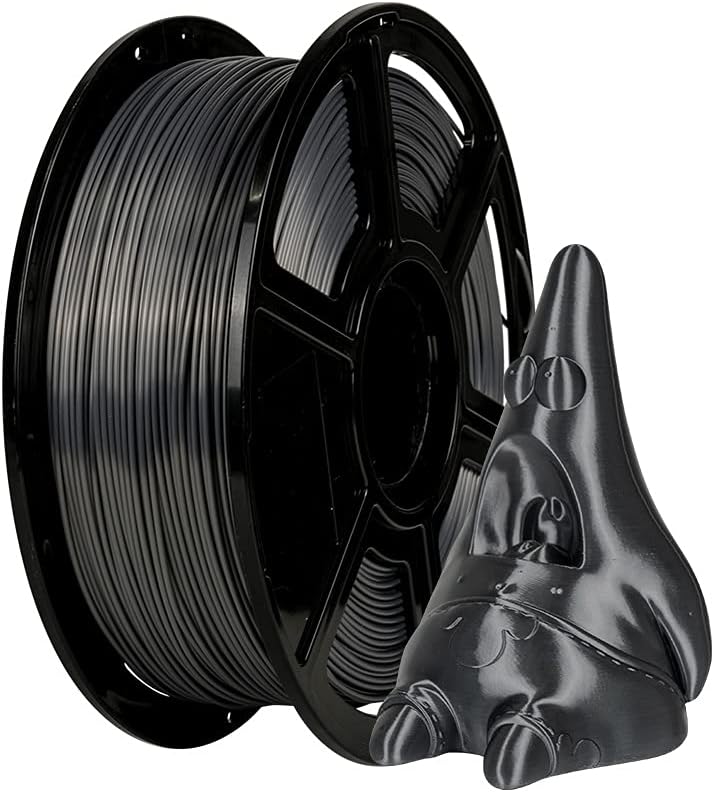 Flashforge 3D Printer Filament Silk PLA 1.75mm 1kg Spool-Dimensional Accuracy +/- 0.02mm (Metal Grey)
